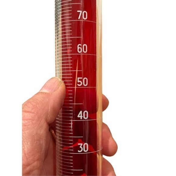 PYREX CORNING 100ml GRADUATED CYLINDER BEAKER 3042 USA RED HEX BASE GLASS VTG - Picture 8 of 15